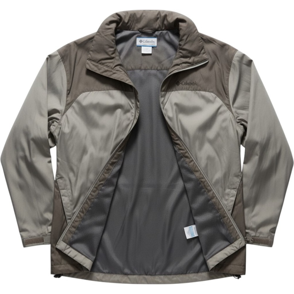 Men Coat Columbia Gray Two Tone Full Zip Windbreaker Jacket XL